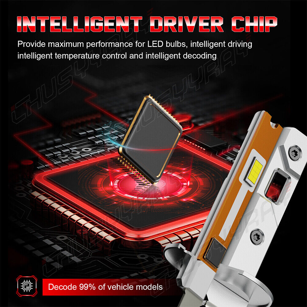 Combo H1 H1 Faros delanteros LED KIT de conversión de haz alto y bajo Bombillas AUTOELEGANCERICAMBI