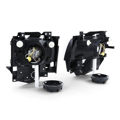 Pair of H4 Black Smoke Headlights for VW Bus T4 Caravelle Multivan 96-03 