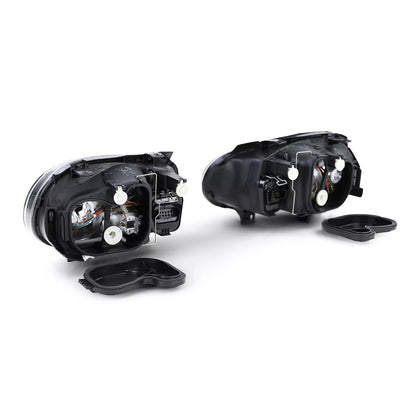 💎Clear Glass Headlight Kit with Black Fog Lamp for VW Golf IV 4 97-03💎