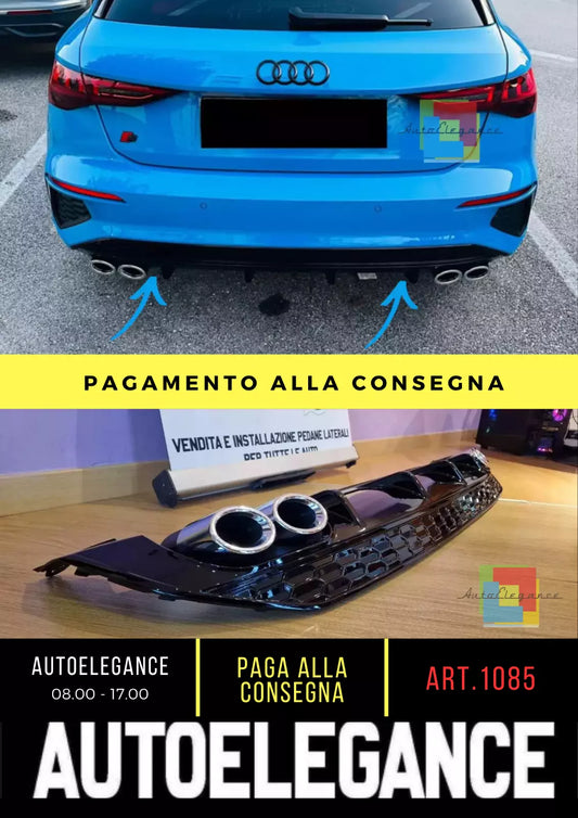 1085 Diffusore adattato per Audi A3 8Y 20+ Sportback Look S3 Pare-Chocs Slin