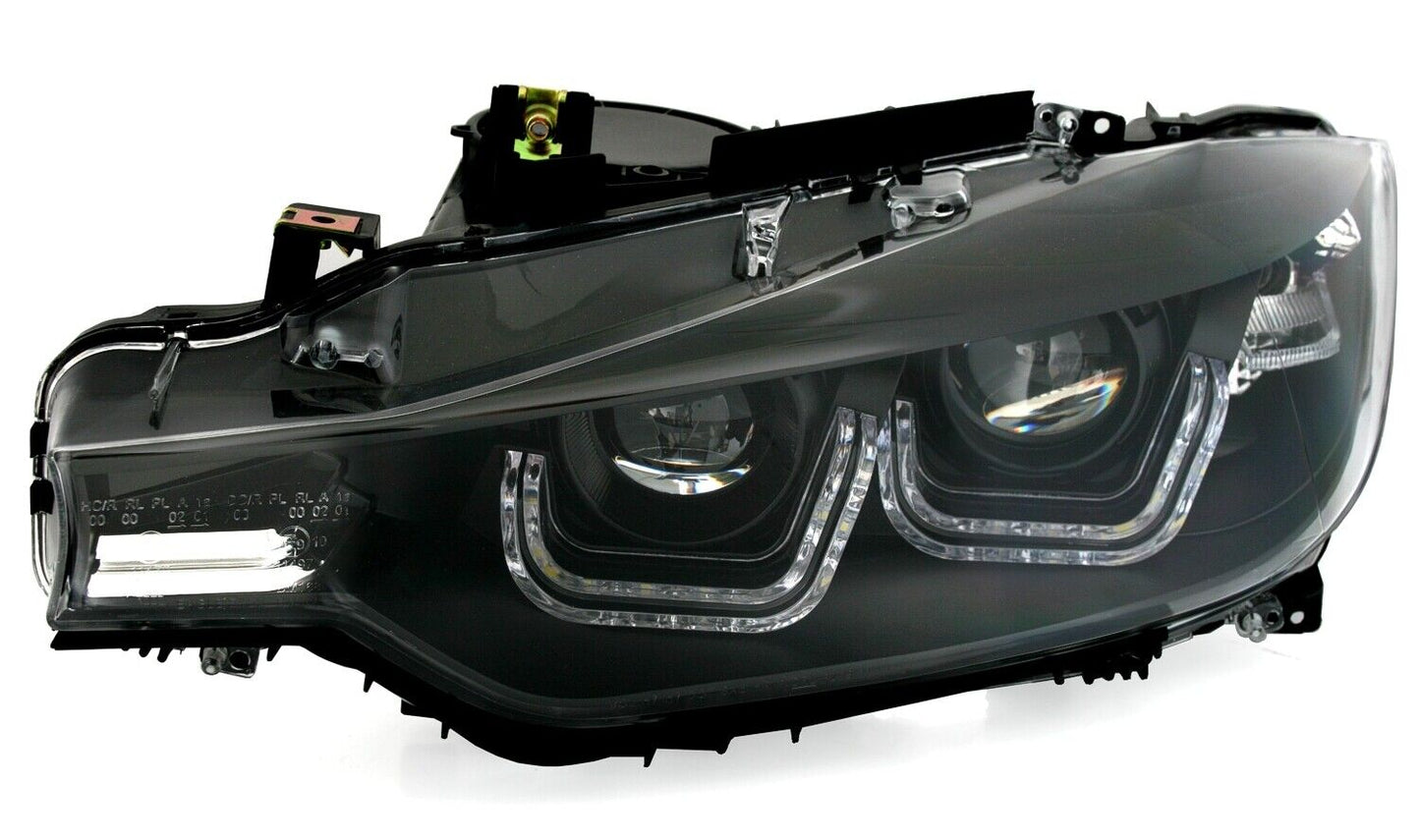 Faro anteriore a LED Angel Eyes per BMW F30 Berlina F31 Touring nero