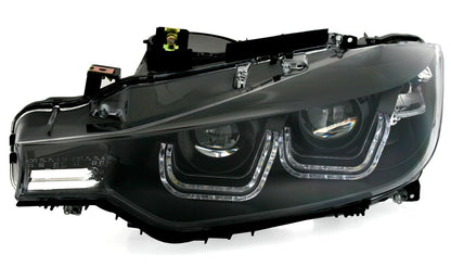 Faro anteriore a LED Angel Eyes per BMW F30 Berlina F31 Touring nero