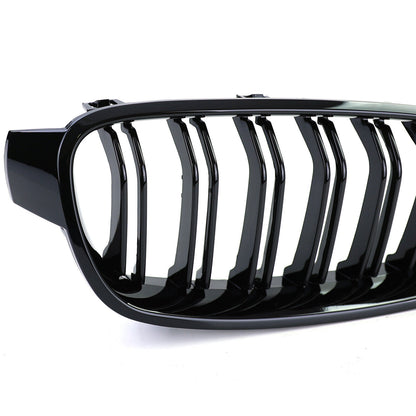 Gloss Black Double Bar Sports Radiator Grille Suitable for BMW F30 F31 11-19