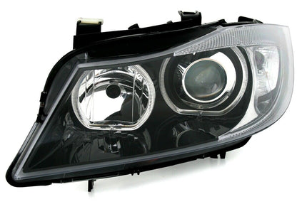 Set Occhi d'Angelo Faro per BMW E90 E91 Anno 05-08 Anello LED Nero Bianco