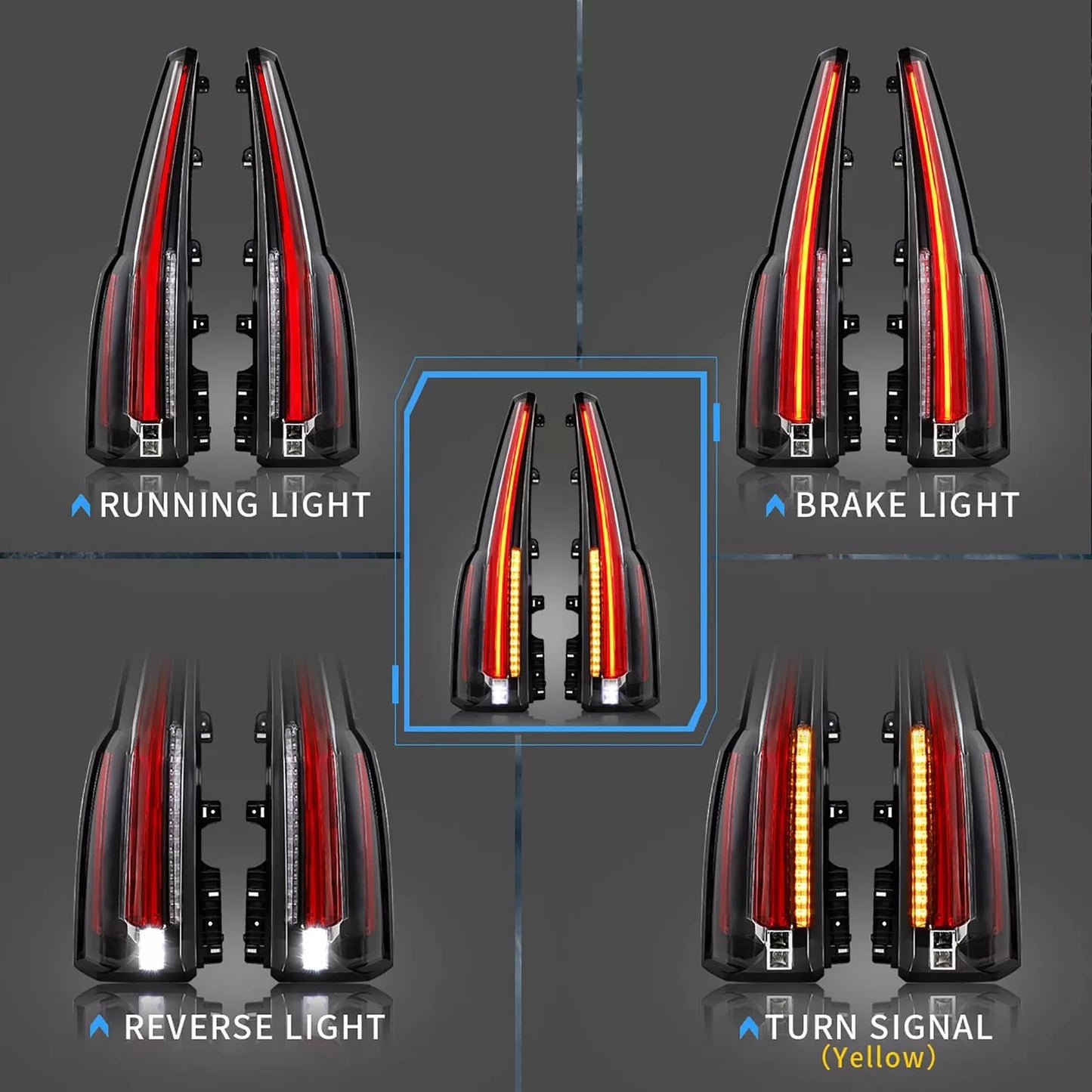⭐ART.2946 Fanali Posteriori a LED Stile Cadillac Escalade – GMC Yukon 2015–2020⭐
