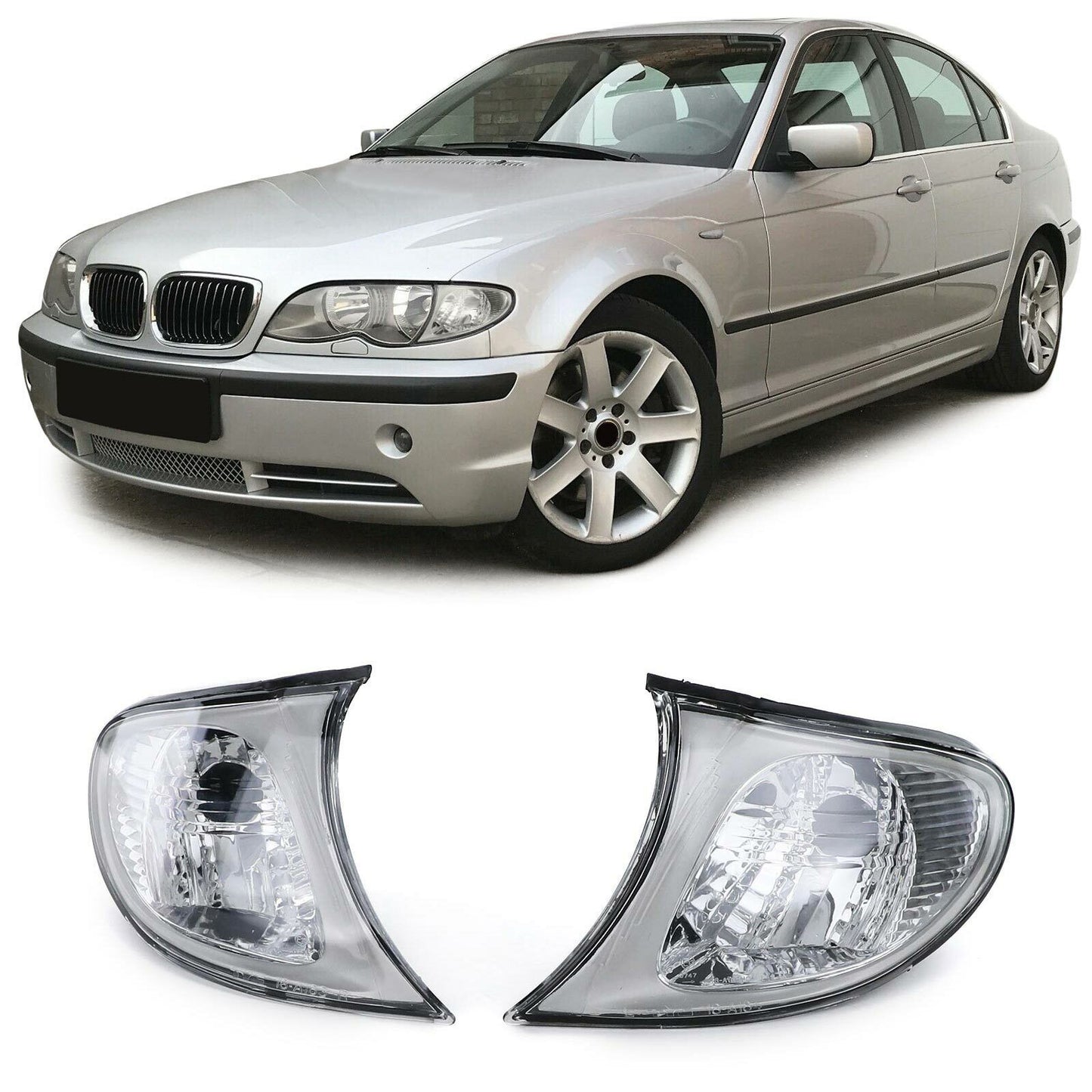 Clear White Right Left Turn Signal Light Suitable for BMW E46 Sedan 