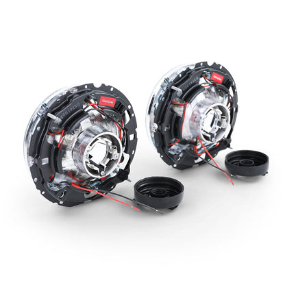 Mirino fari angel eyes in vetro trasparente per VW Caddy I 82-92 + Jetta I 79-84