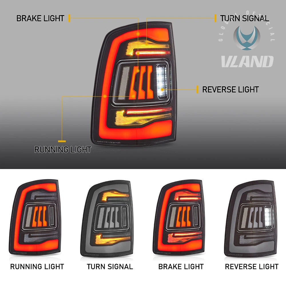 🔥ART.2847 Luci Posteriori a LED Trasparenti per Dodge RAM 1500 / 2500 / 3500 🔥