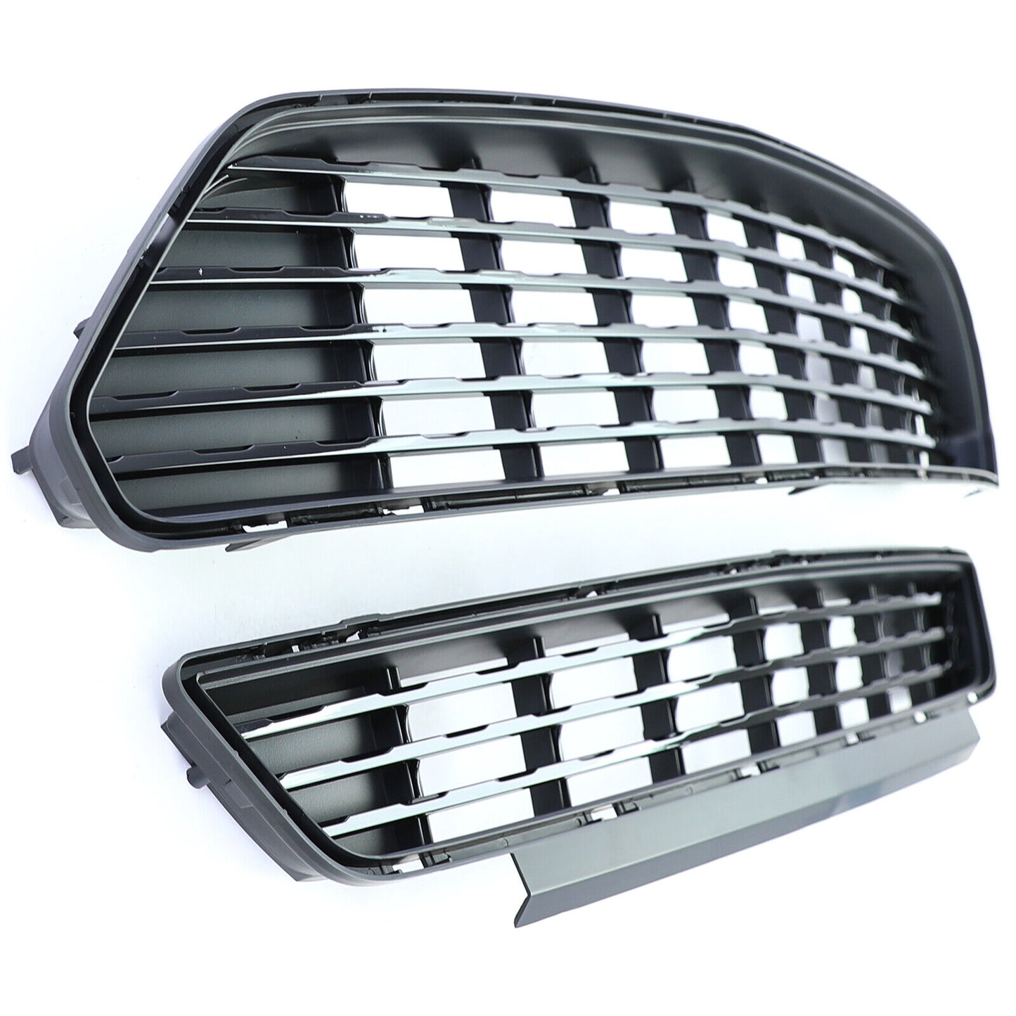 Griglia radiatore sportiva superiore e inferiore nera lucida per Ford Mustang 6