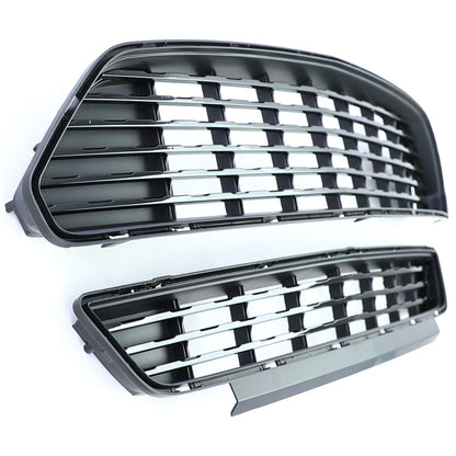 Griglia radiatore sportiva superiore e inferiore nera lucida per Ford Mustang 6