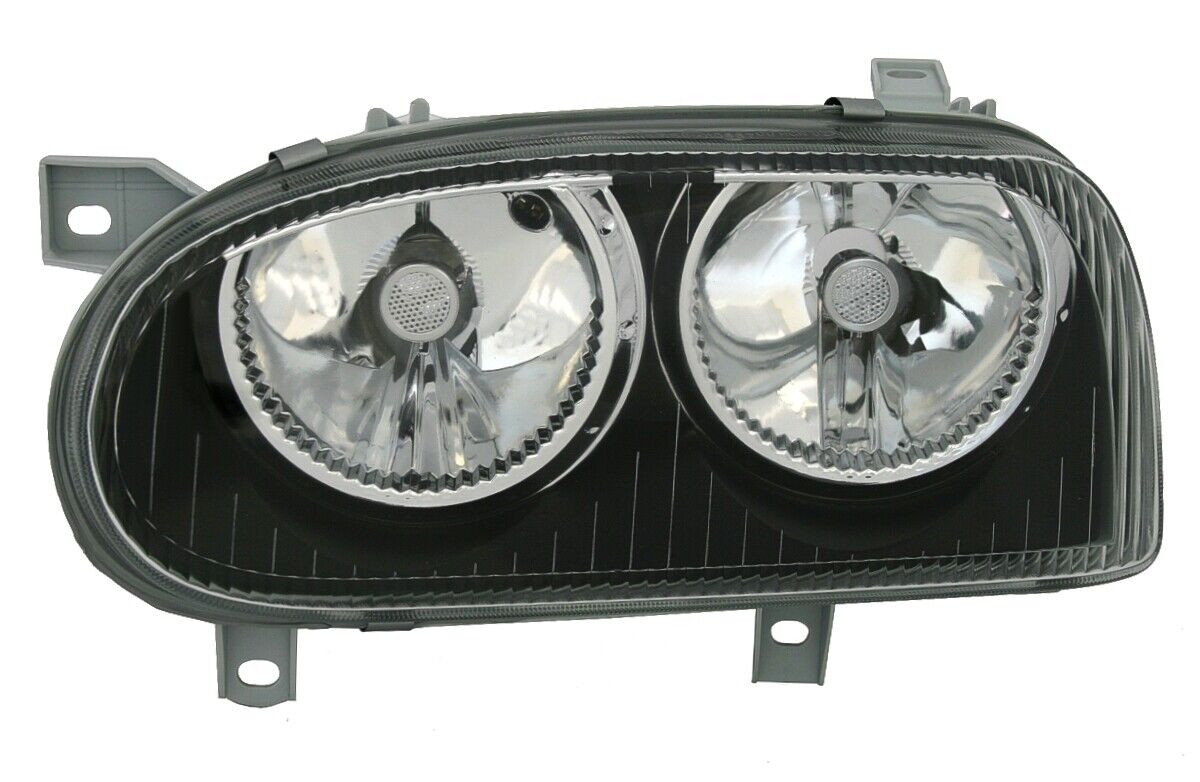 Headlight set for VW GOLF 3 in clear glass BLACK H7 961062 DEPO 