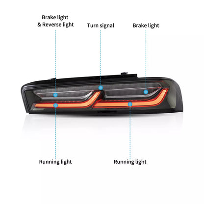 ⭐ART.2897 Fanali Posteriori a LED DRL Bianco/Fumé –Chevrolet Camaro (2016–2018 ⭐