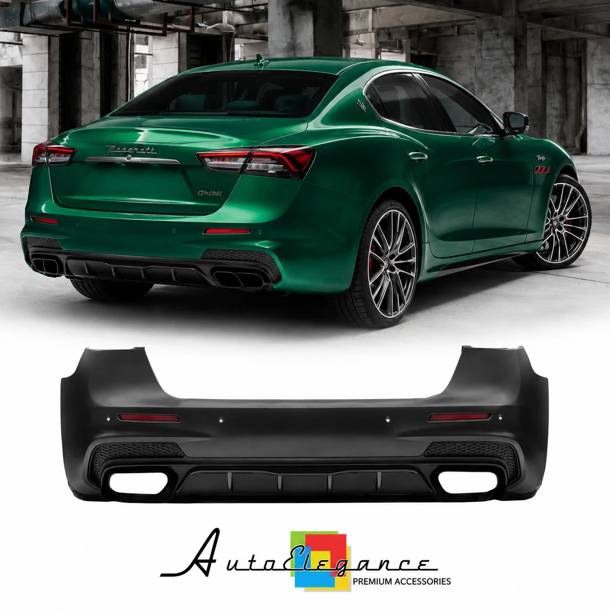PARAURTI POSTERIORE MASERATI QUATTROPORTE 13- LOOK TROFEO