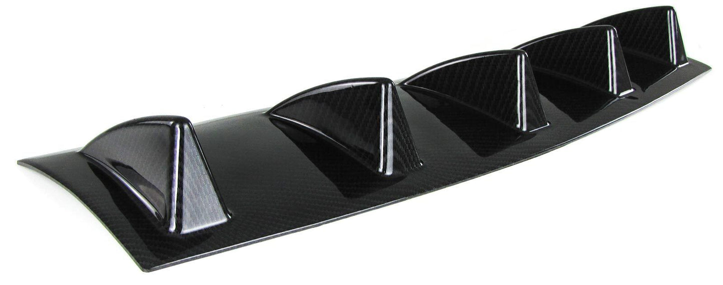 Diffusore posteriore universale per paraurti posteriore con 5 alette carbon look