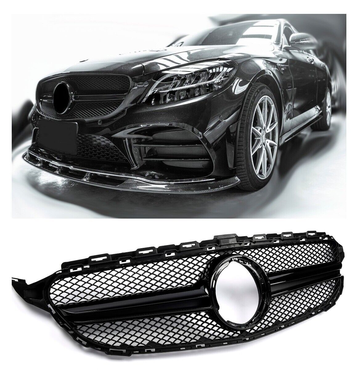 Griglia griglia sportiva per Mercedes W205 C dal 2018 FACELIFT C63 AMG LOOK