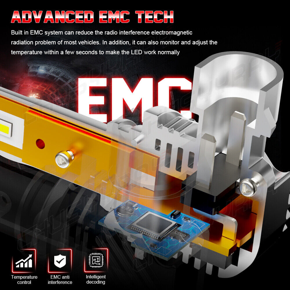 For GMC Canyon 2004-2012 9005+9006 High Beam LED Headlight Bulbs 