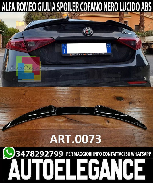 SPOILER ADATTO PER ALFA ROMEO GIULIA 2015-2021 IN ABS NERO LUCIDO 0073