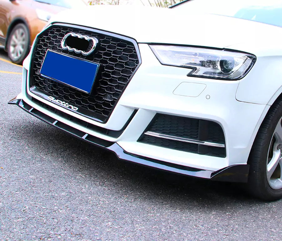 🤍Glossy black splitter suitable for Audi A3 S3 S Line 8V 17-20🤍 