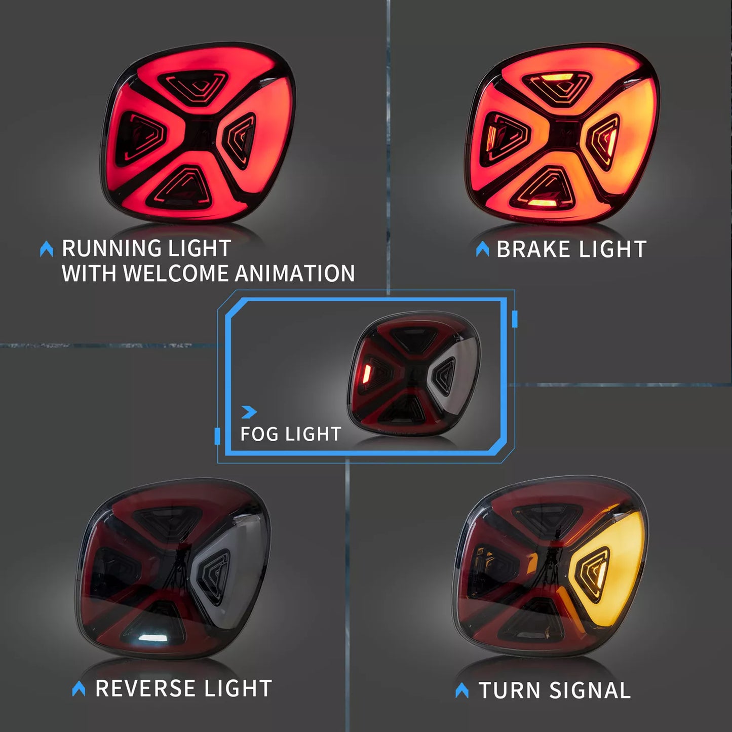 ⭐ART.2908 Fanali Posteriori a LED Fumé – Smart 453 ForTwo / ForFour (2015–2019)⭐