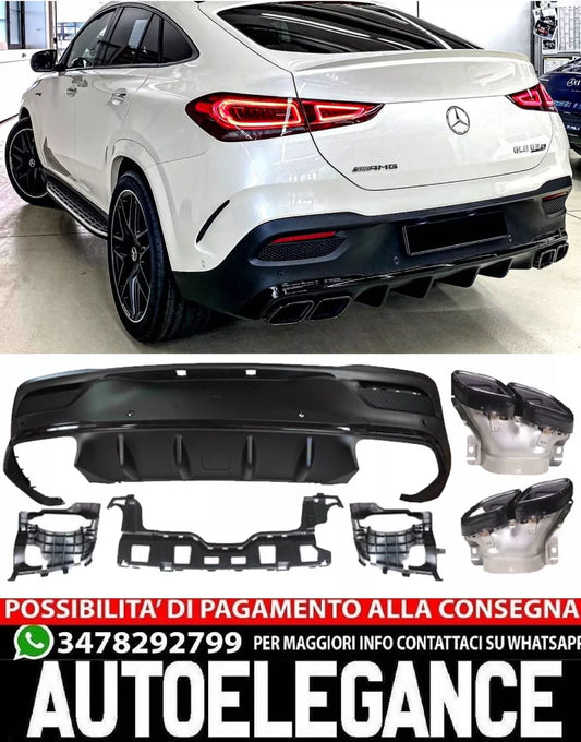 Diffusore + Connettori Nero Adatto per Mercedes W167 C167 Gle Coupe Look 63