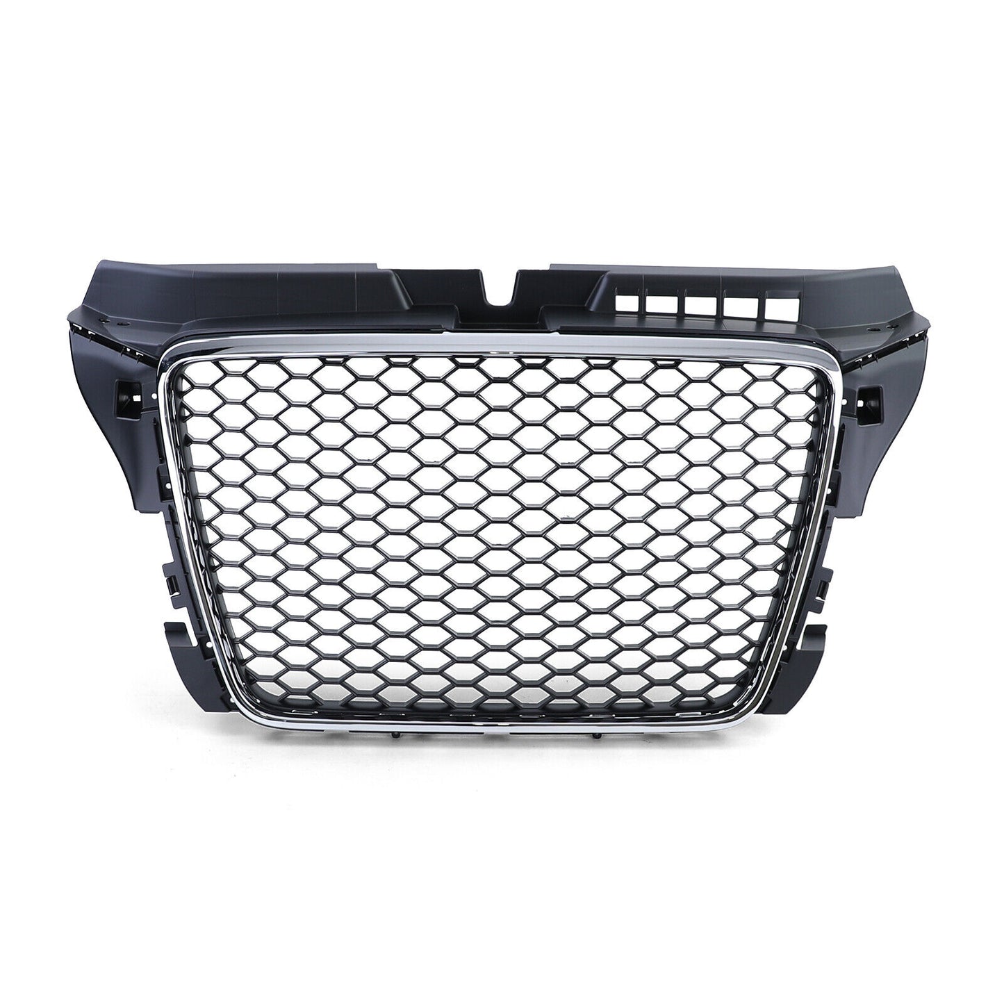 Griglia a nido d'ape senza emblema Nero Opaco Cromato aftermarket compatibile con Audi A3 8P 08-13