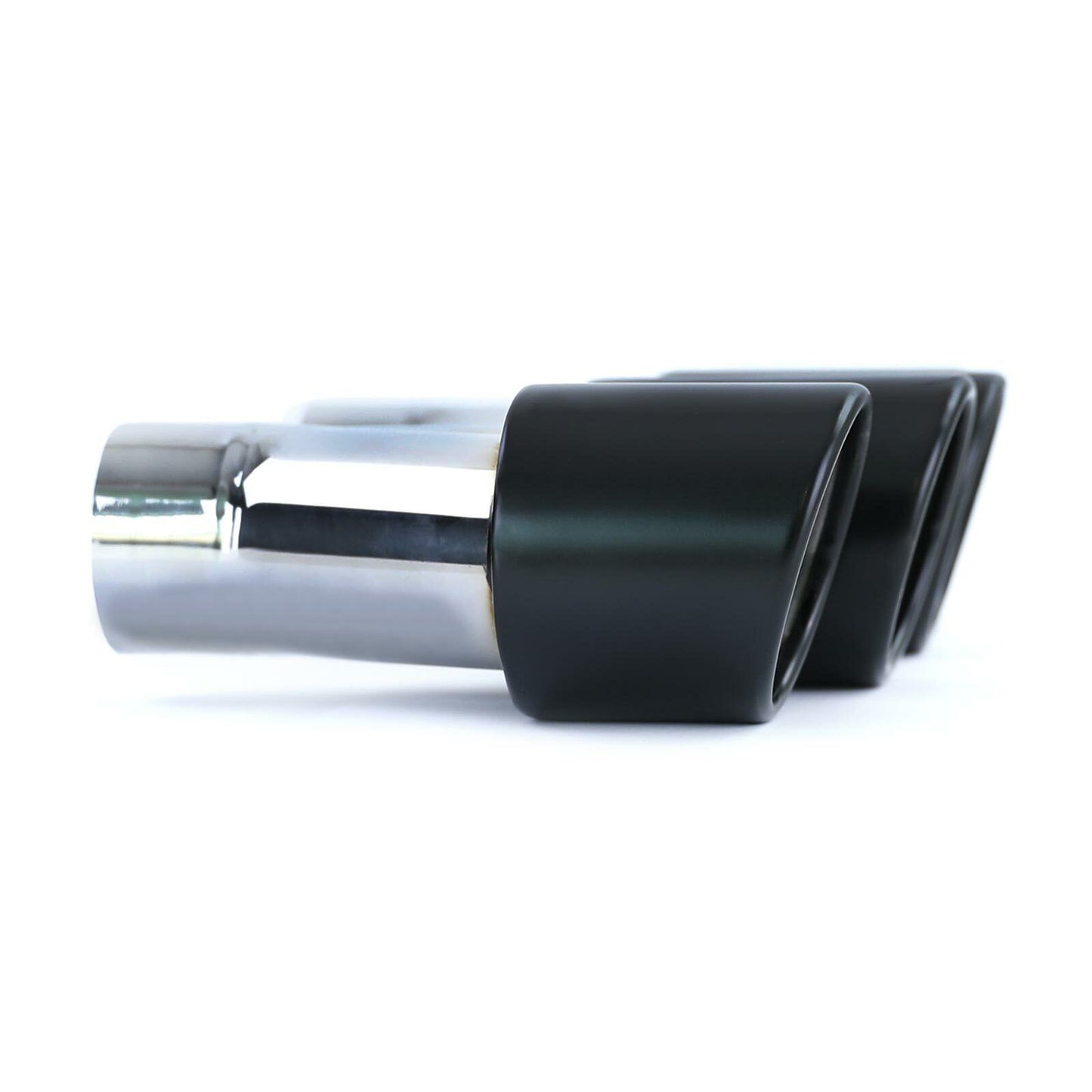 Tubo di scarico sportivo in acciaio inox Trims Nero 89mm Doppio Tondo Universale