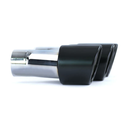 Tubo di scarico sportivo in acciaio inox Trims Nero 89mm Doppio Tondo Universale