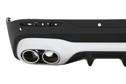 Chrome Diffuser Bumper Exhaust Tips For Mercedes GLB X247 SUV 20+ 45S Look