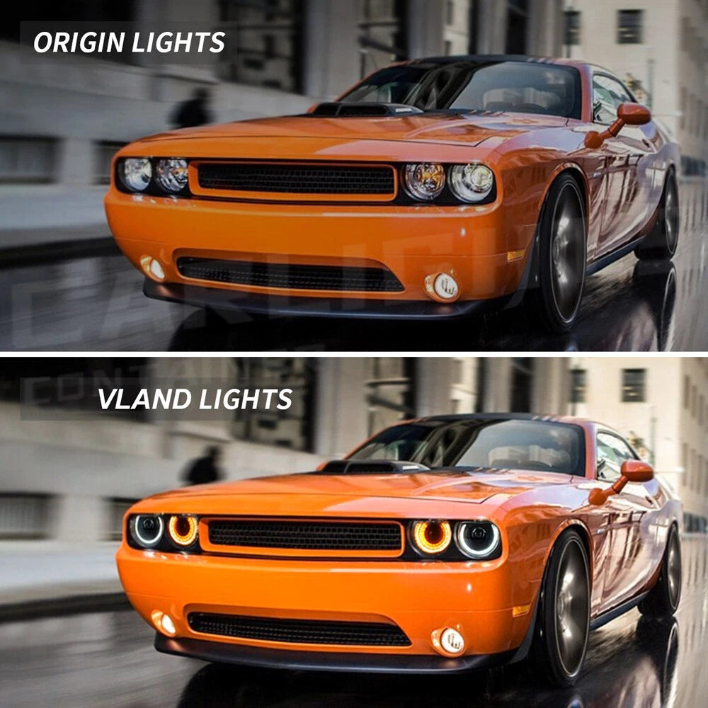 ⭐ART.2948 Fari Anteriori a LED + Lampadina D2S con Sequenziale Dodge Challenger⭐
