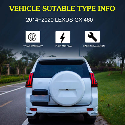 ⭐ART.2922 Fanali Posteriori a LED Fumé con Animazione – Lexus GX 460 (2014–2021⭐