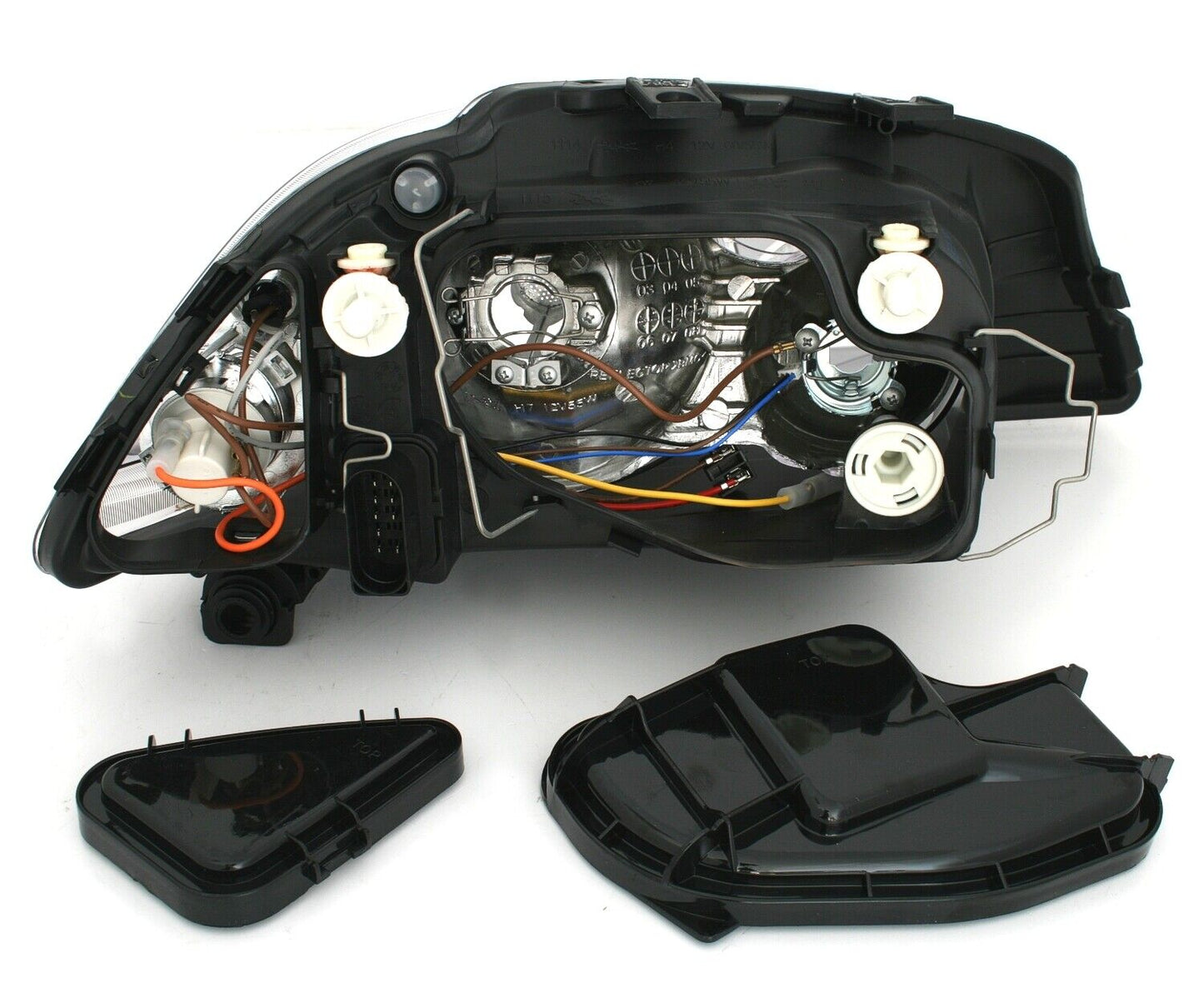 Headlight set for Seat Ibiza 6L Cordoba from 2002 - in black transparent glass H3 H7 