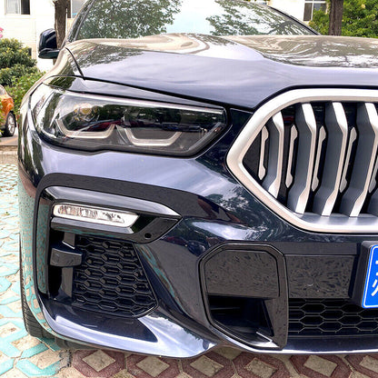 Per BMW X5 G05 e X6 G06 mascherine fari aspetto cattivo nero lucido