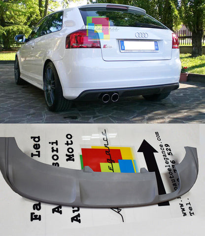 REAR S3 UNDER BUMPER AUDI A3 8P 3 DOORS 2004-2008 DIFFUSER