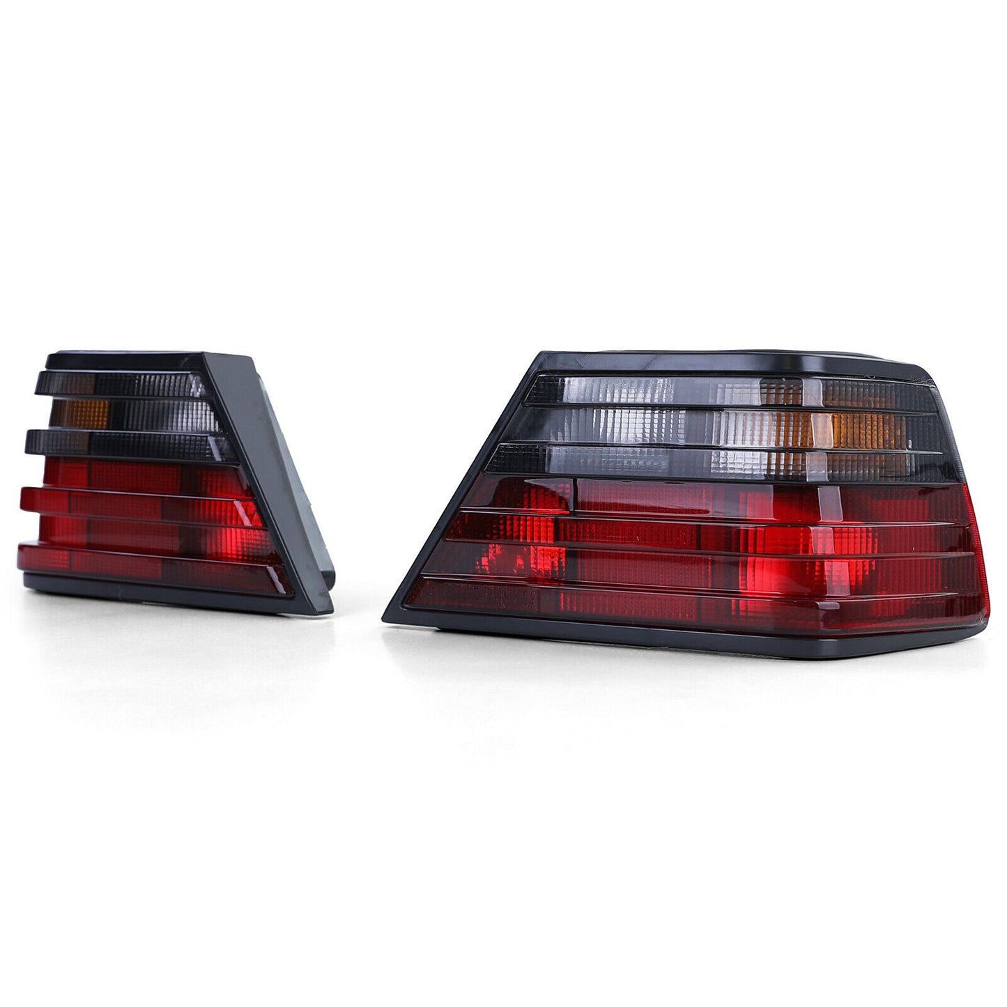 Coppia luci posteriori rosse/nere per Mercedes W124 Berlina Coupe Cabrio 85-93