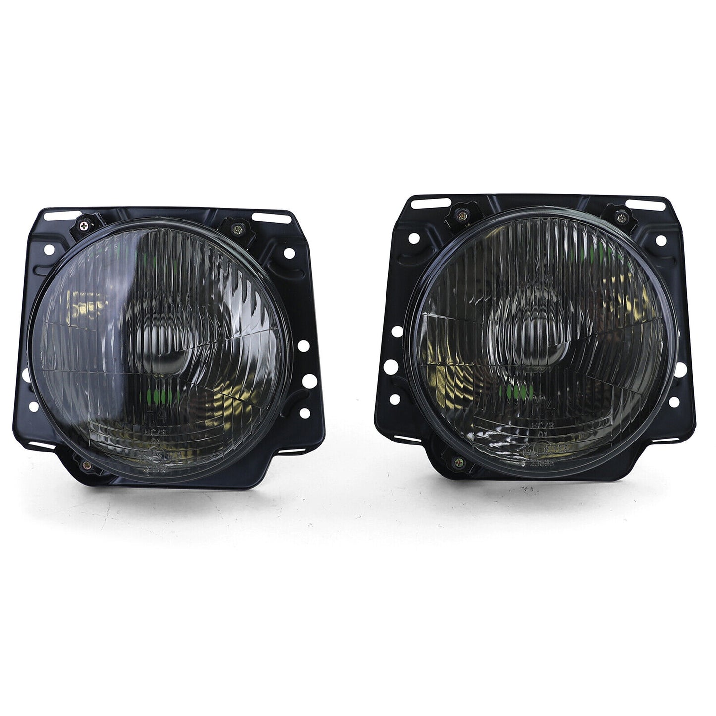Faro anteriore H4 Nero Fumè scanalato compatibile per VW Golf 2 83-91