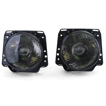 Faro anteriore H4 Nero Fumè scanalato compatibile per VW Golf 2 83-91