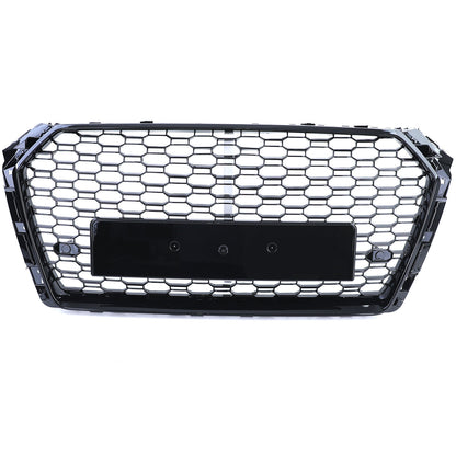 Griglia Sportiva A Nido D'ape Senza Emblema Nero Lucido compatibile per Audi A4 B9 8W 15-19