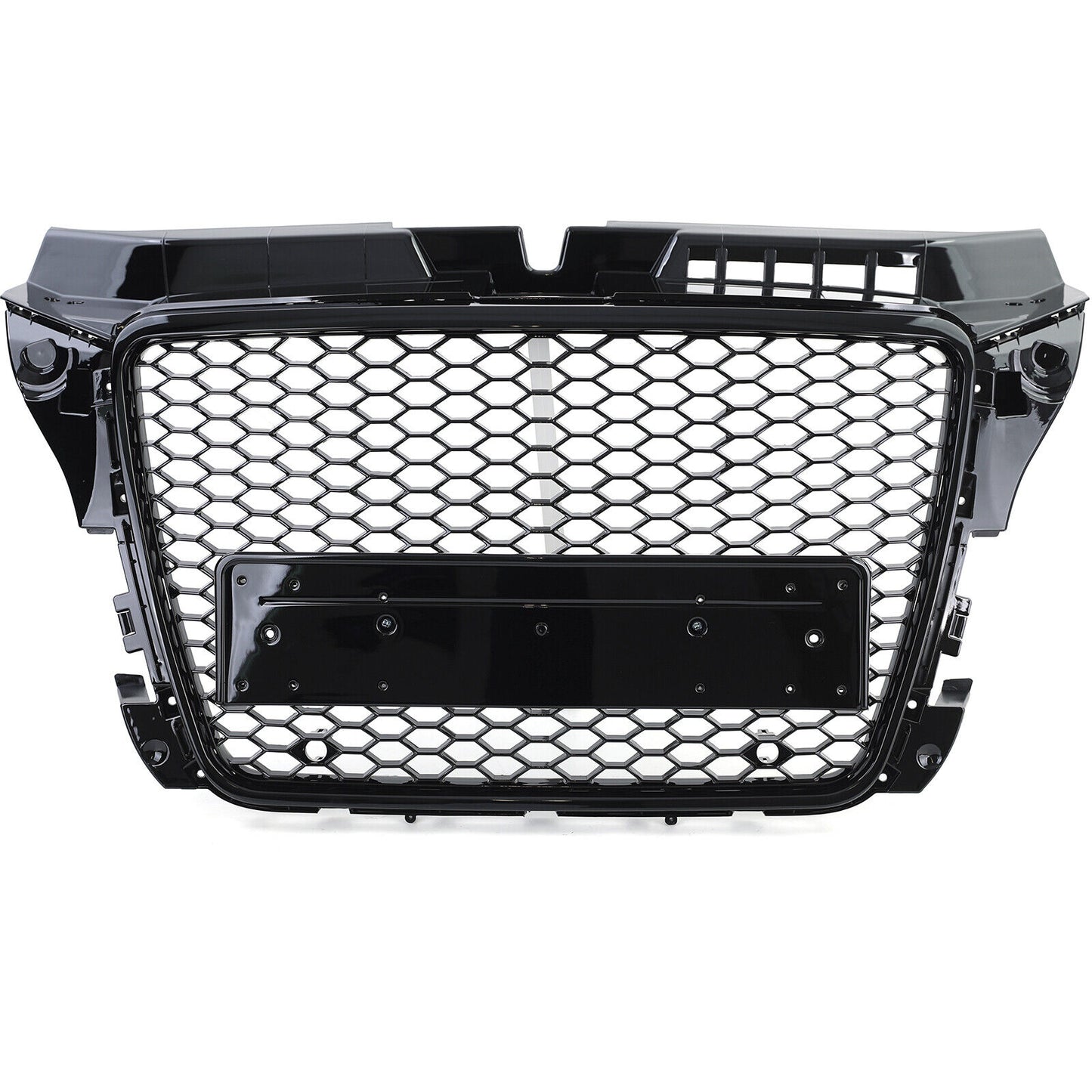 Griglia sportiva a nido d'ape nera lucida senza emblema aftermarket compatibile con Audi A3 8P 08-13