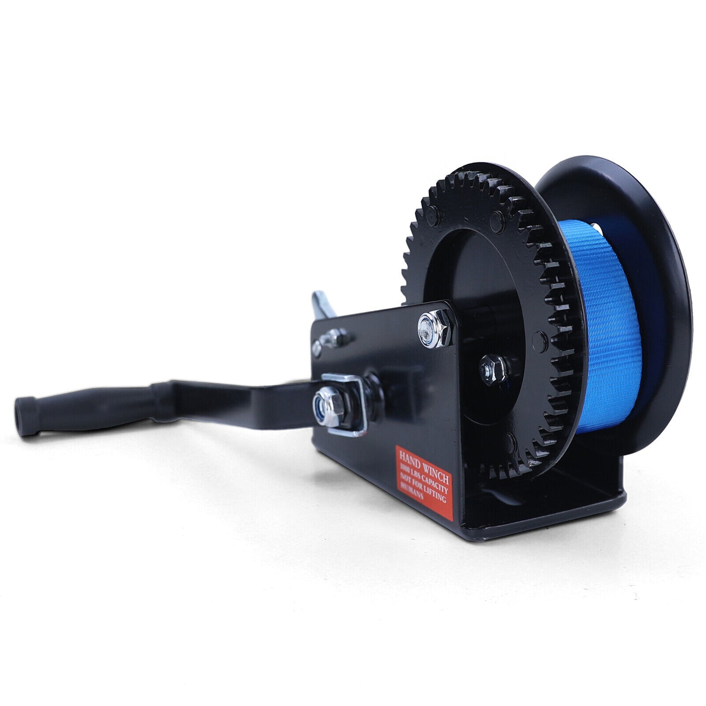 Verricello professionale verricello a mano nero con cinghia blu 1500kg 8 metri