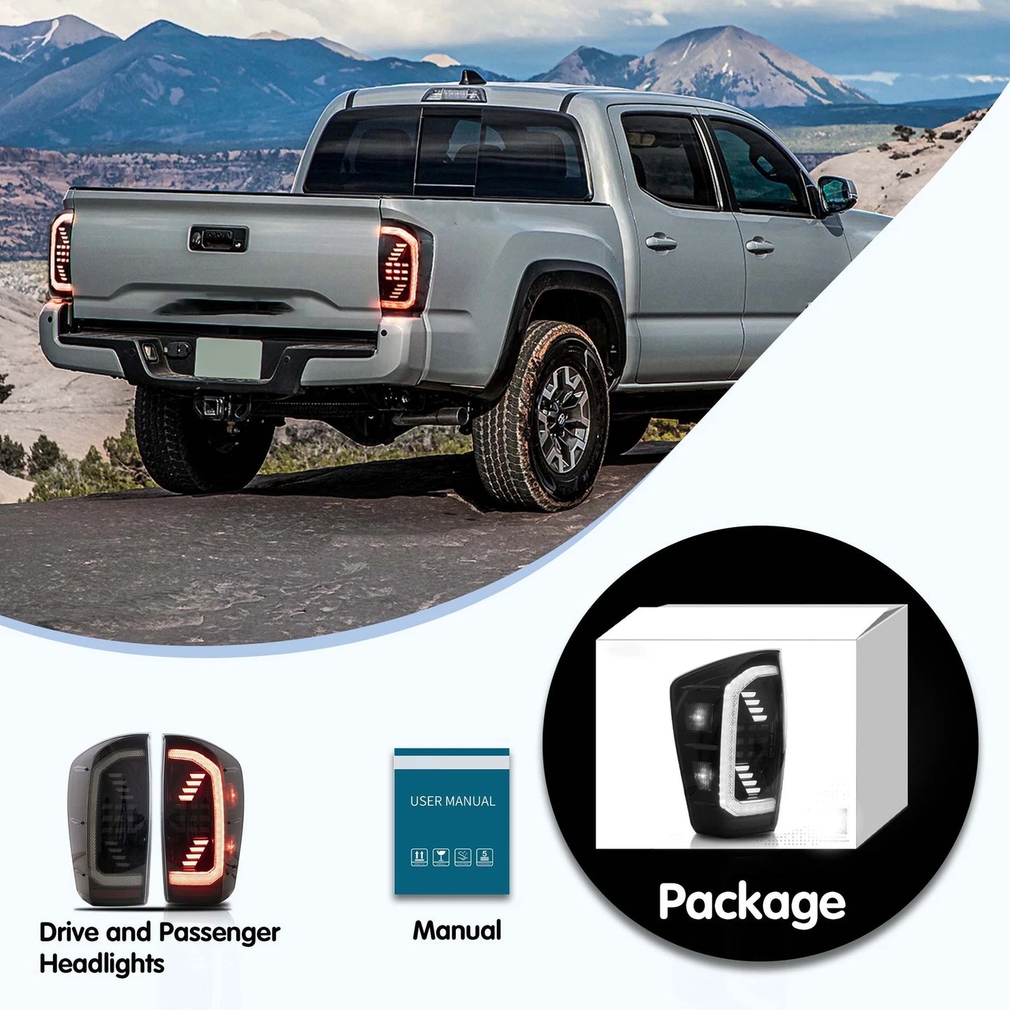⭐ART.2950 Fanali Posteriori a LED con Sequenziale – Toyota Tacoma (2016–2021)⭐