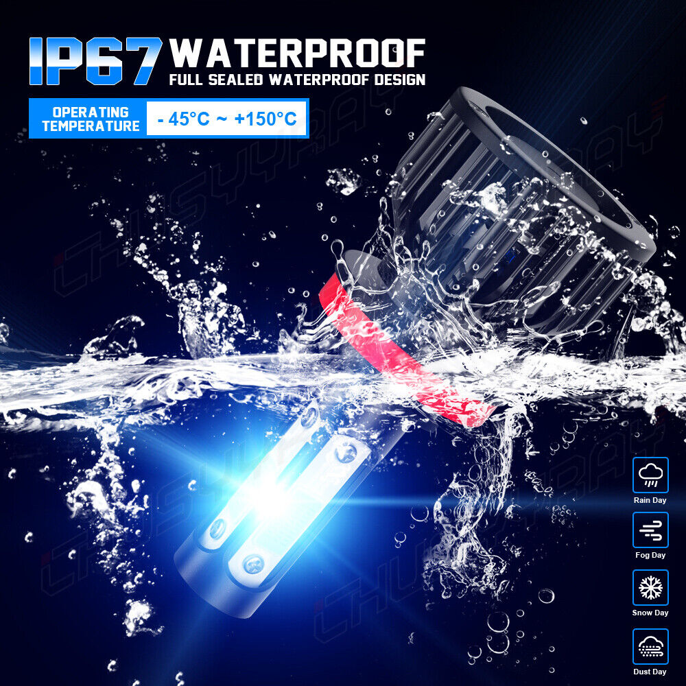 4Pz Per PontiacG6 2005-2010Kit Lampadine Fari A LED H9+H11 Abbaglianti Alti8000k