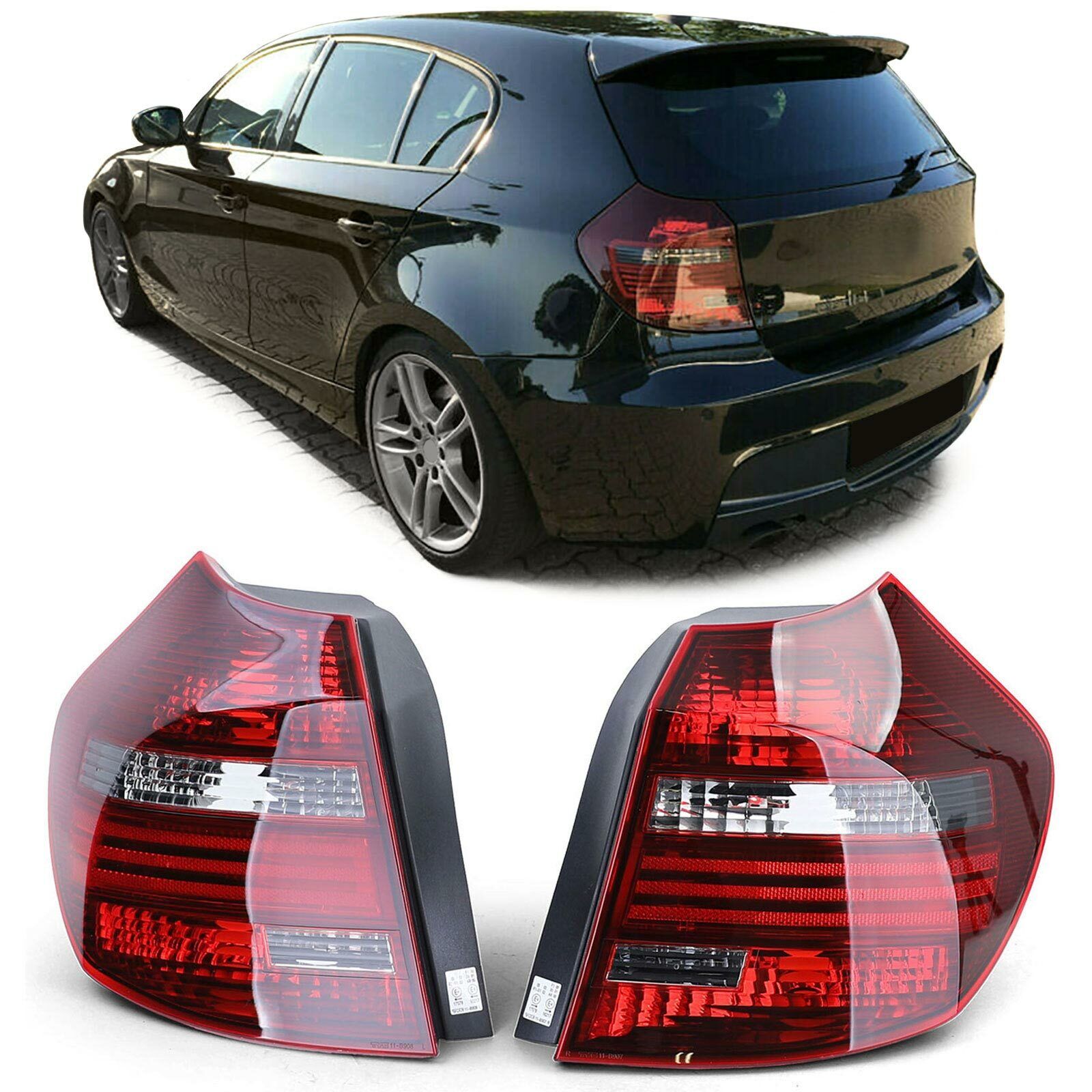 Coppia fanali posteriori fumé neri TYC adatti per BMW E81 E87 07-12 AUTOELEGANCERICAMBI