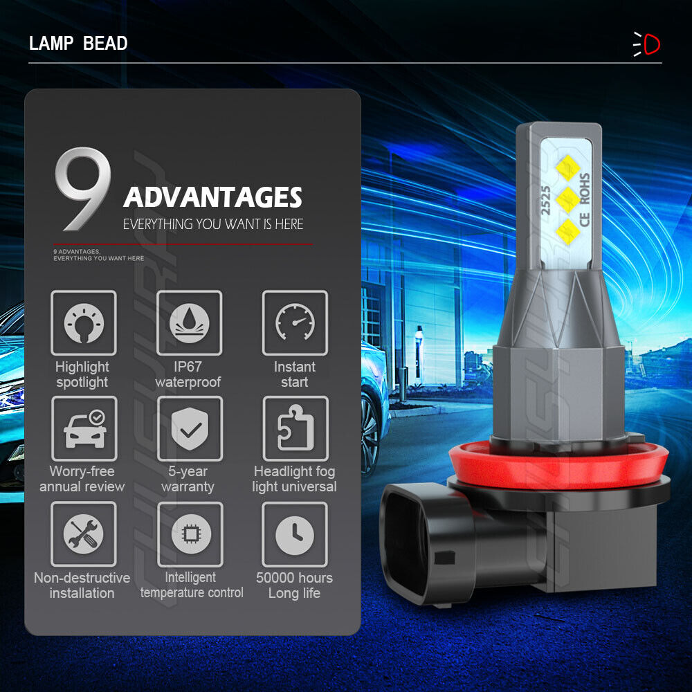 For Lexus IS250 IS350 2006 - 2010 6pc 8000K LED Headlights + Fog Light Bulbs KIT 