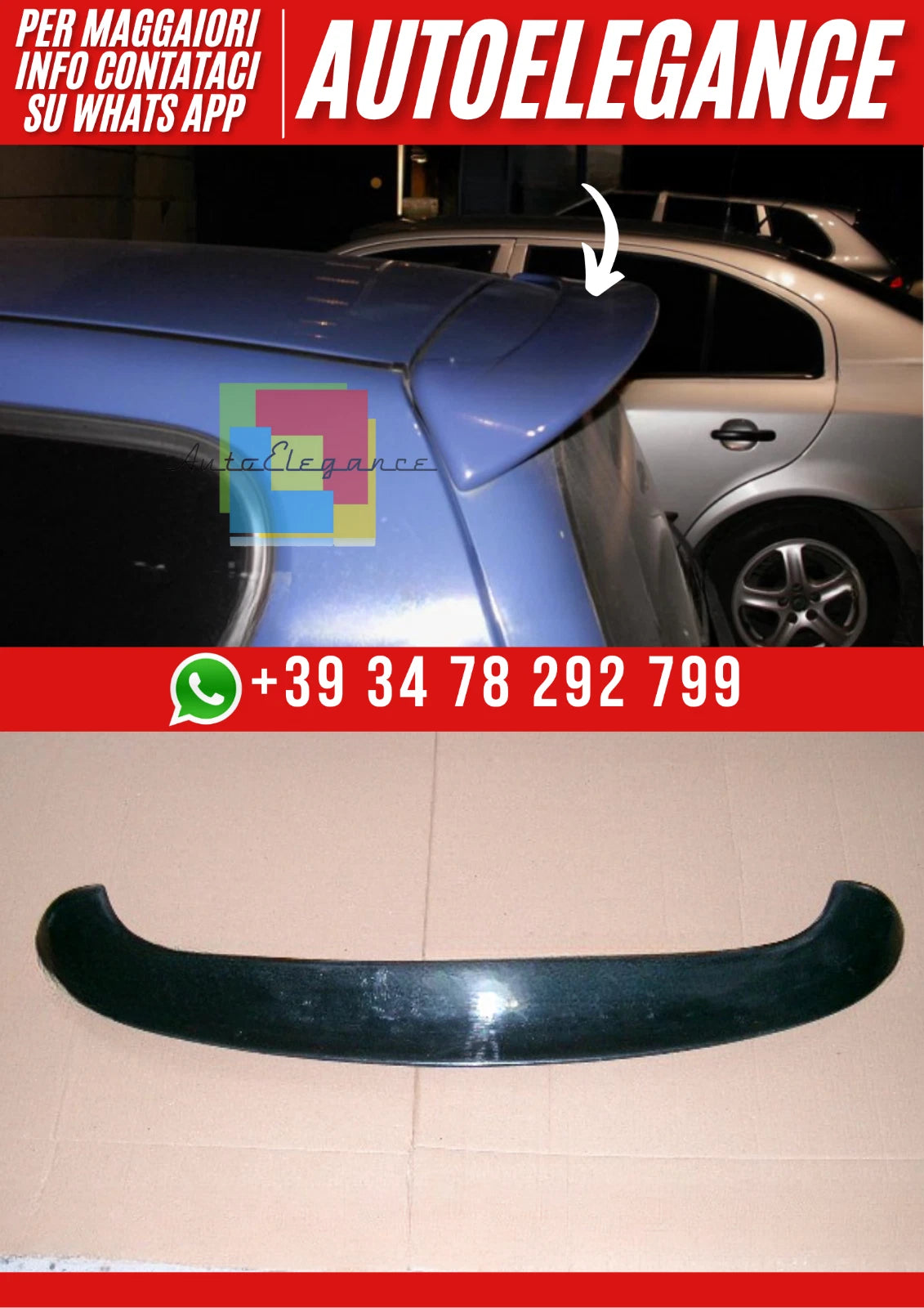 ❤️Spoiler Tettuccio Ver. II Compatibile con FIAT Seicento❤️