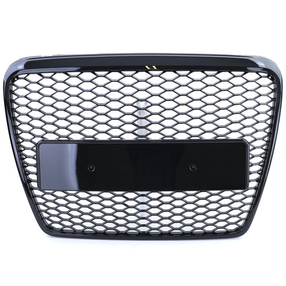 Griglia radiatore sportivo a nido d'ape senza emblema nero lucido per Audi A6 C6
