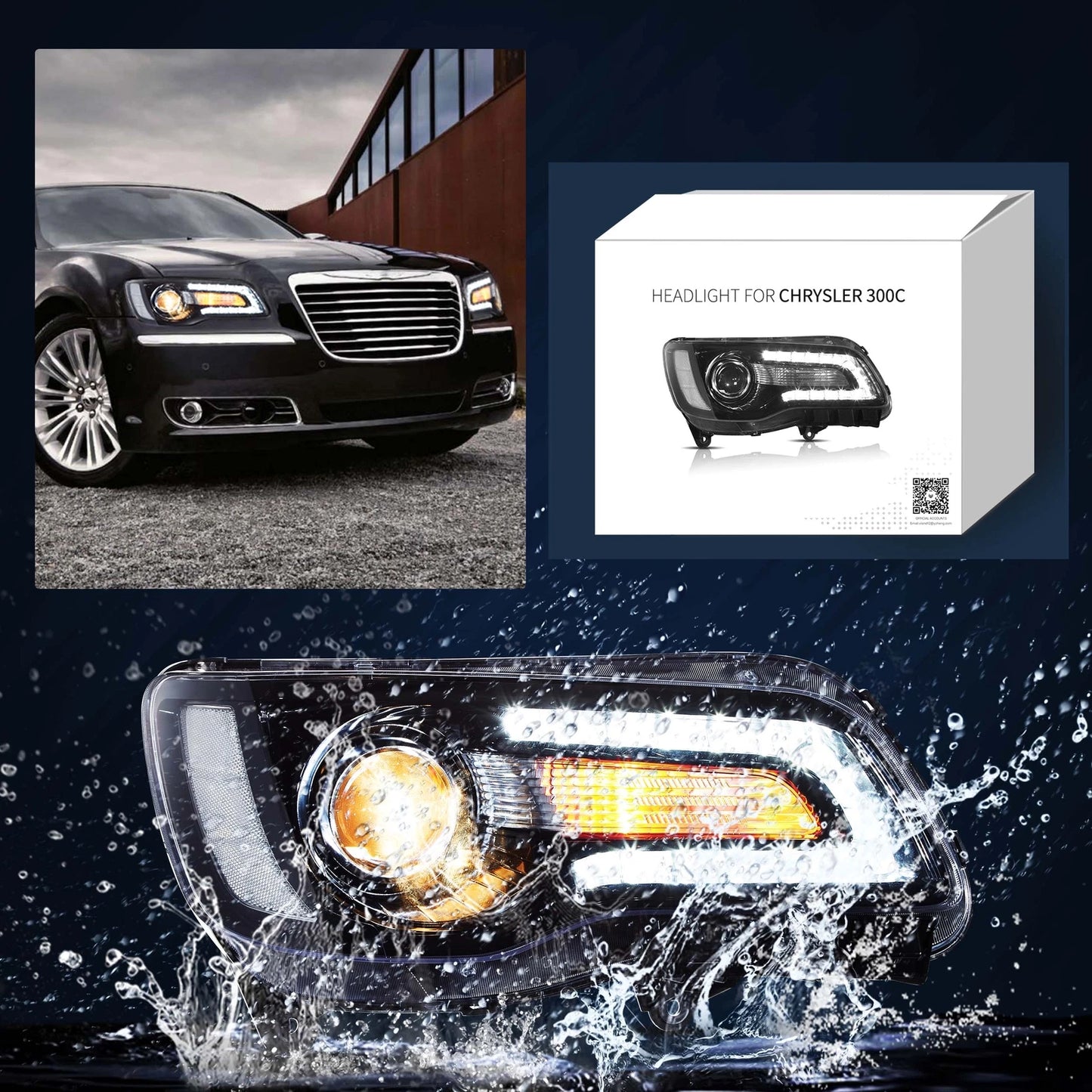 ⭐ART.2938 Kit Fari Anteriori a LED + Fanali Posteriori Fumé – Chrysler 300 ⭐