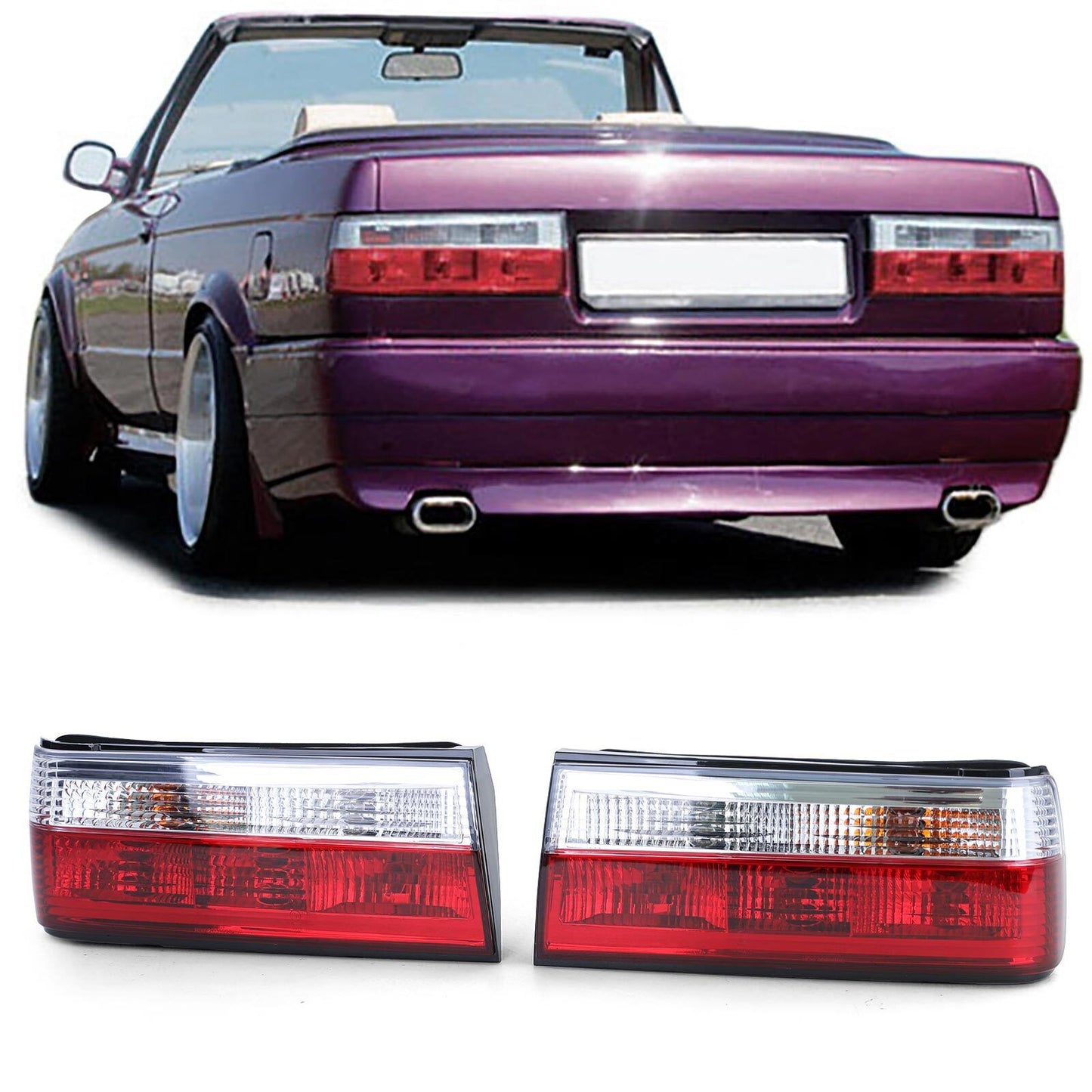 Fanali posteriori rosso chiaro adatto per BMW Serie 3 E30 facelift limousine