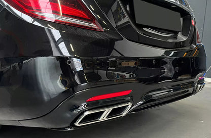 ✨Diffusore+ Terminali Di Scarico(CROMO)Adatto Per  Mercedes S W222 Restyling✨