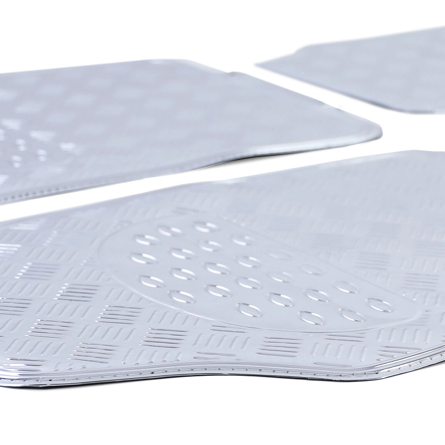 Car Rubber Mats Universal Aluminum Ribbed Plate Look 4 