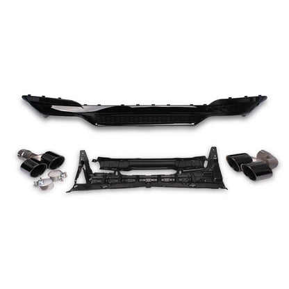 👉ART.10444 Diffusore Posteriore Nero Lucido con Terminali Per BMW X3 G01 17-21👈